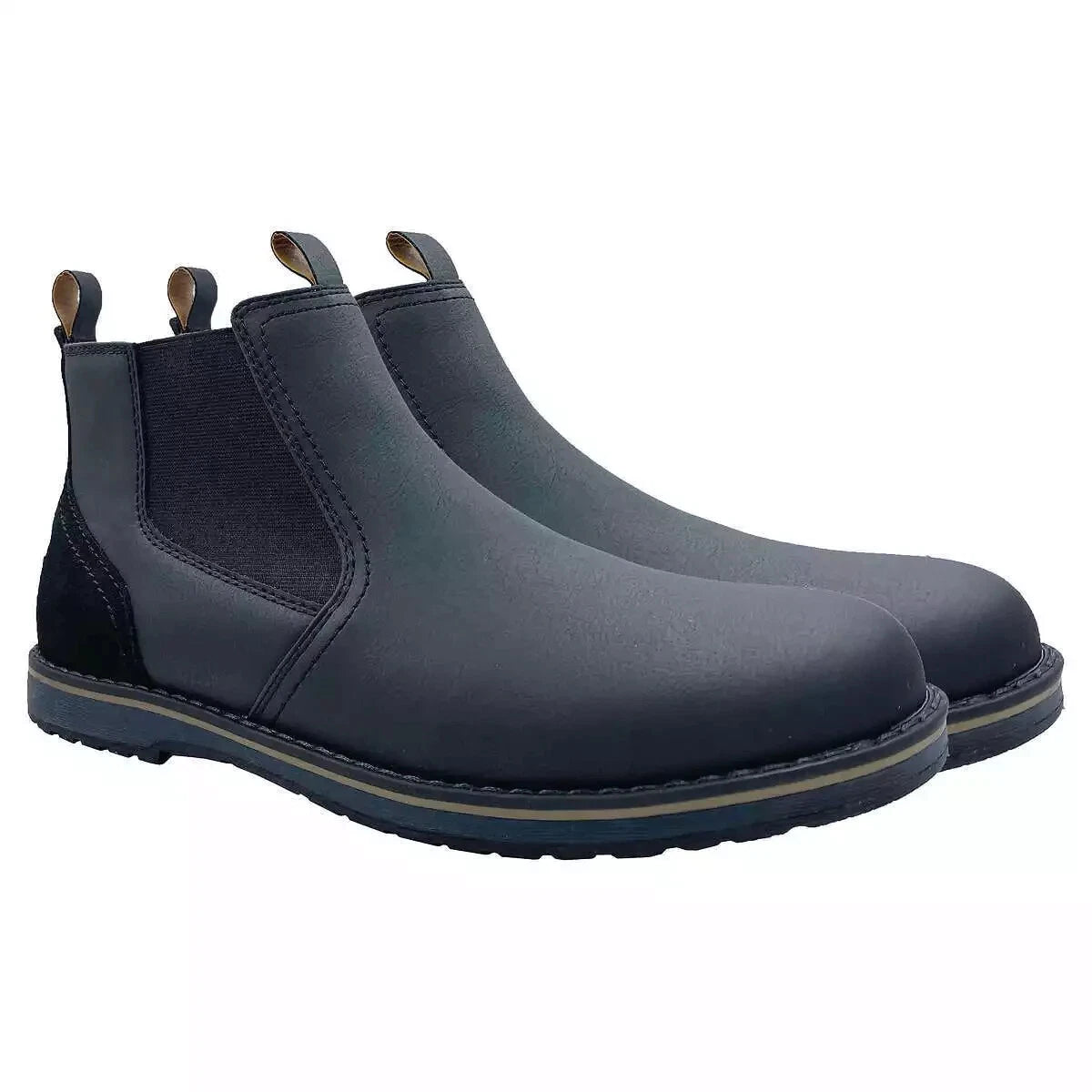 Izods Men's Lucas Pull-On Chukka Boot (BLACK, 8)