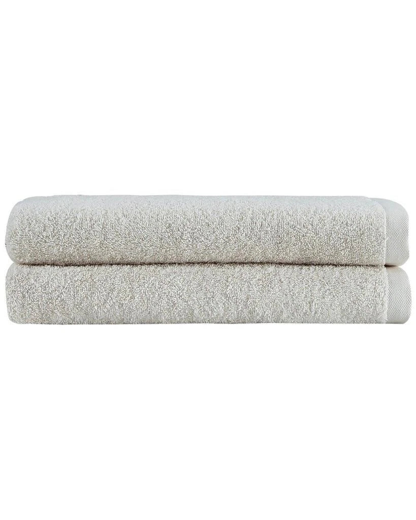 OZAN PREMIUM HOME Horizon Bath Towel 2-Pc. Set, Cream, 30" X 15"