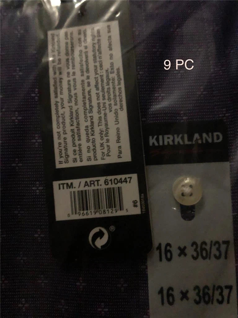 Kirkland Signature Men's Tailored Fit Non-Iron Shirt PURPLE FLOWER, 16 X 36/37