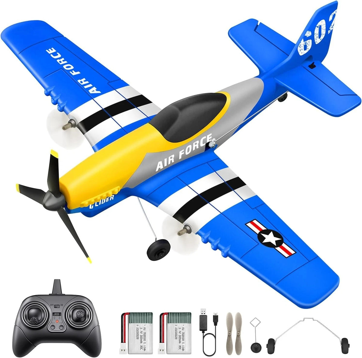 3 Channel RC Plane P-51D Mustang, Remote Control Airplane Ready to Fly, 2.4Ghz 6