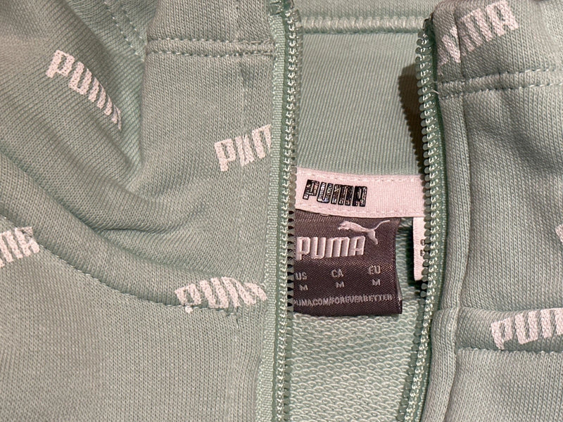 Puma Ladies' Half Zip Cropped Pullover W/ Front Pocket, GREEN, S