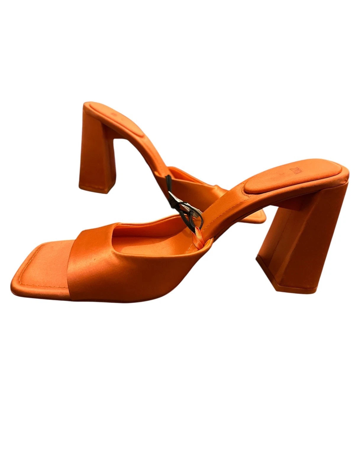 Zara Women Square Toe Heels, Orange Tan, 39-8