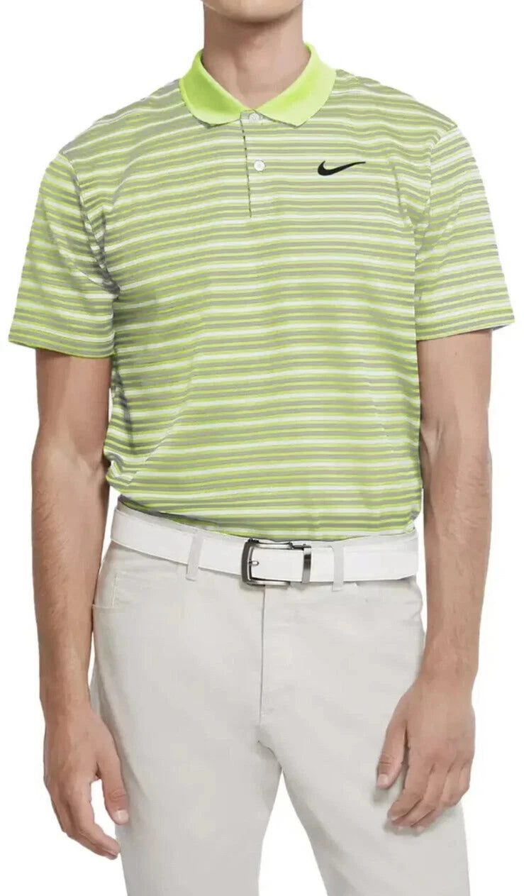 Nike Men's Dri-FIT Victory Striped Golf Polo BV0363-736 Light Lemon Twist XL