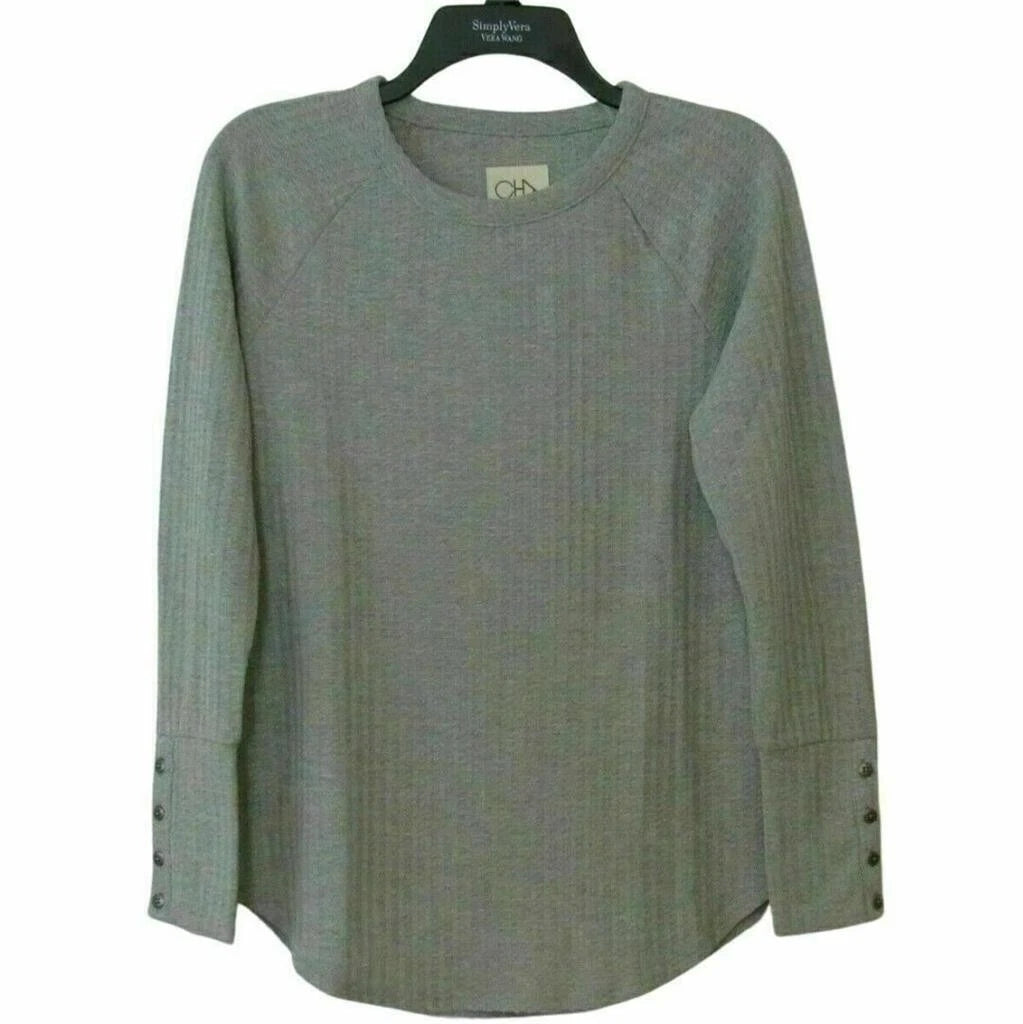 Chaser Ladies' Waffle Thermal Top, HEATHER GREY, XS