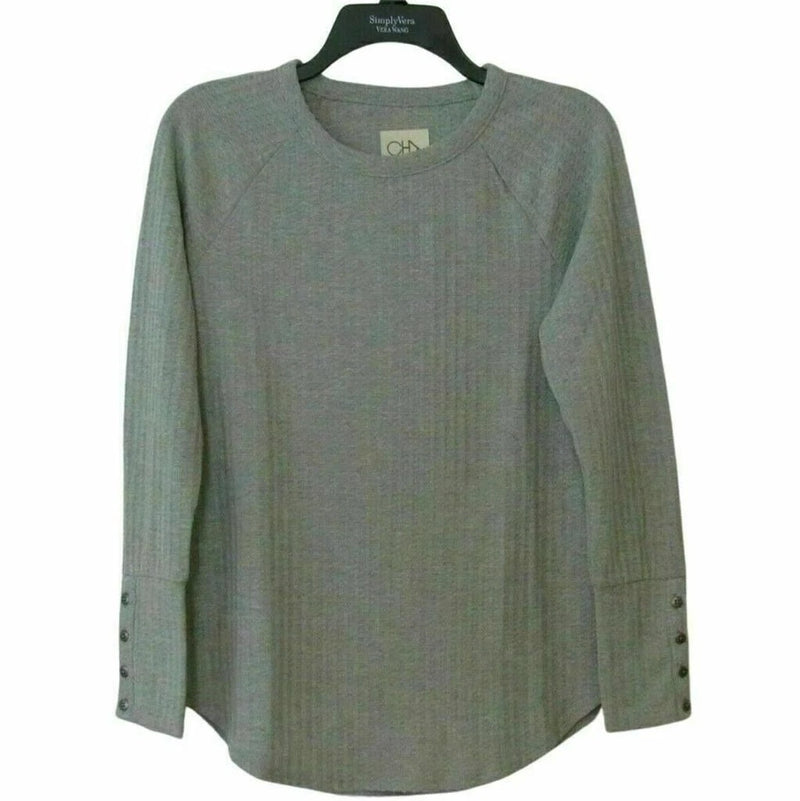 Chaser Ladies' Waffle Thermal Top, HEATHER GREY, XS