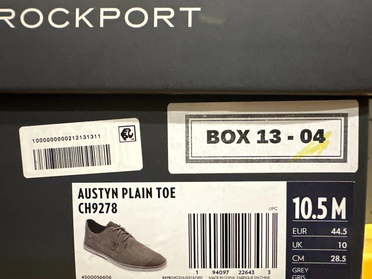 Rockport Men's Austyn Plain Toe Oxford, Steel Grey, Size 10.5M