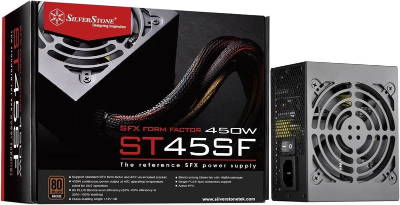 SilverStone 450W SFX Form Factor 80 Plus Bronze Power Supply ST45SF-V3