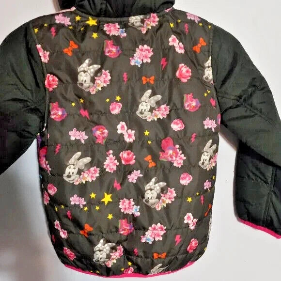 Disney's Minnie Mouse Toddler Girl Hooded Puffer Jacket, Multicolor, 6X