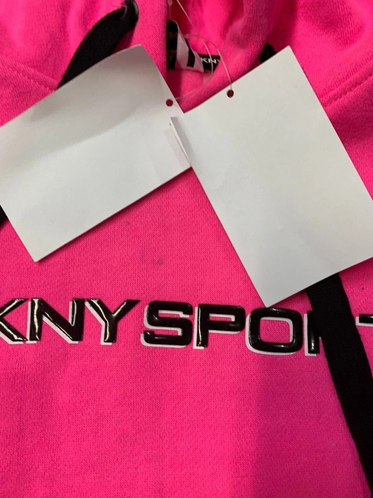 Dkny Sport Ladies Kangaroo Pocket Logo Hoodie, Laser Pink, Size XL