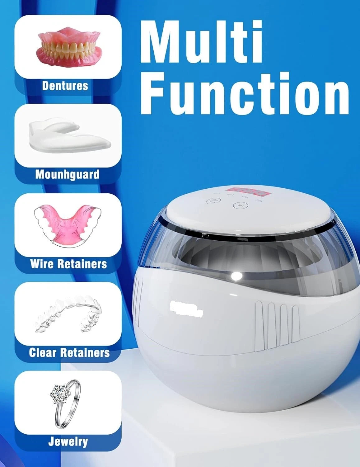 Multi Function Ultrasonic UV Cleaner Machine for Dentures