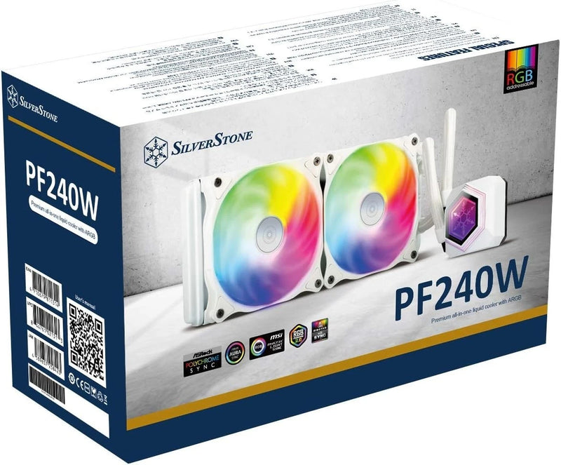 SilverStone Technology PF240W-ARGB, White, PermaFrost, AIO, 240mm, PWM, ARGB