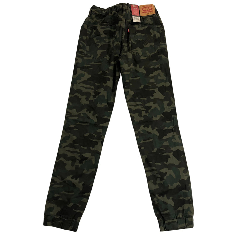 Levi's Boy's Pull-On Slim Fit Jogger, GREEN CAMO, 12