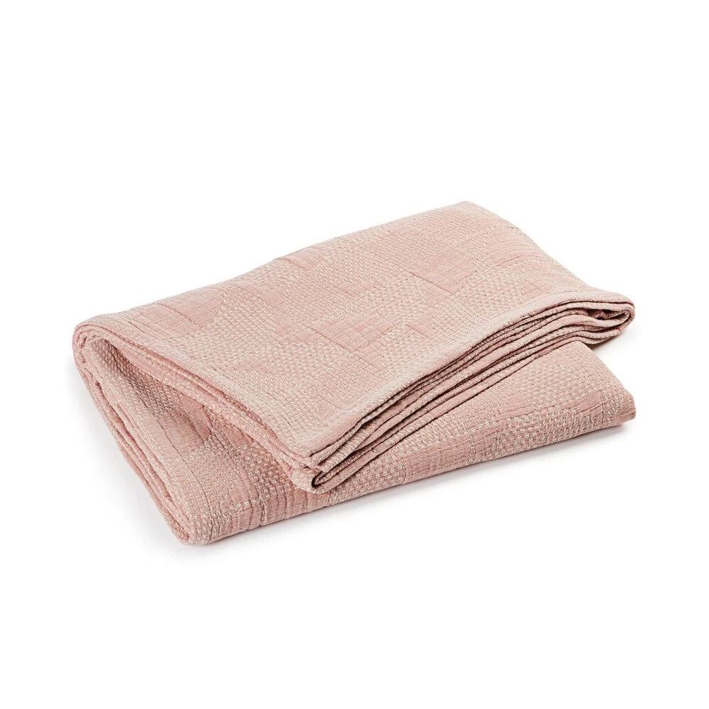 Oake Geo Faux Embroidery MAT FQ Coverlet, Full / Queen, Terracotta MSRP $240