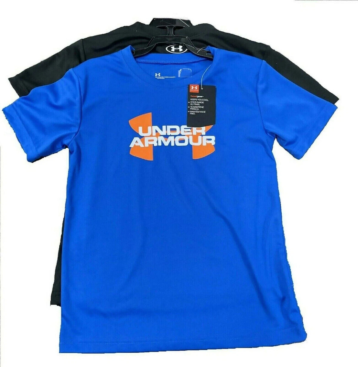 Under Armour Boy's 2-Pieces Shirt Set, BLUE - BLACK, 4