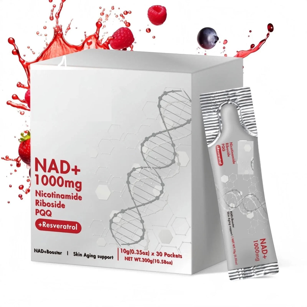 NAD+ 1000mg Liquid Supplement-Nic<wbr/>otinamide Riboside, PQQ &amp;Resveratrol-A<wbr/>nti-Aging