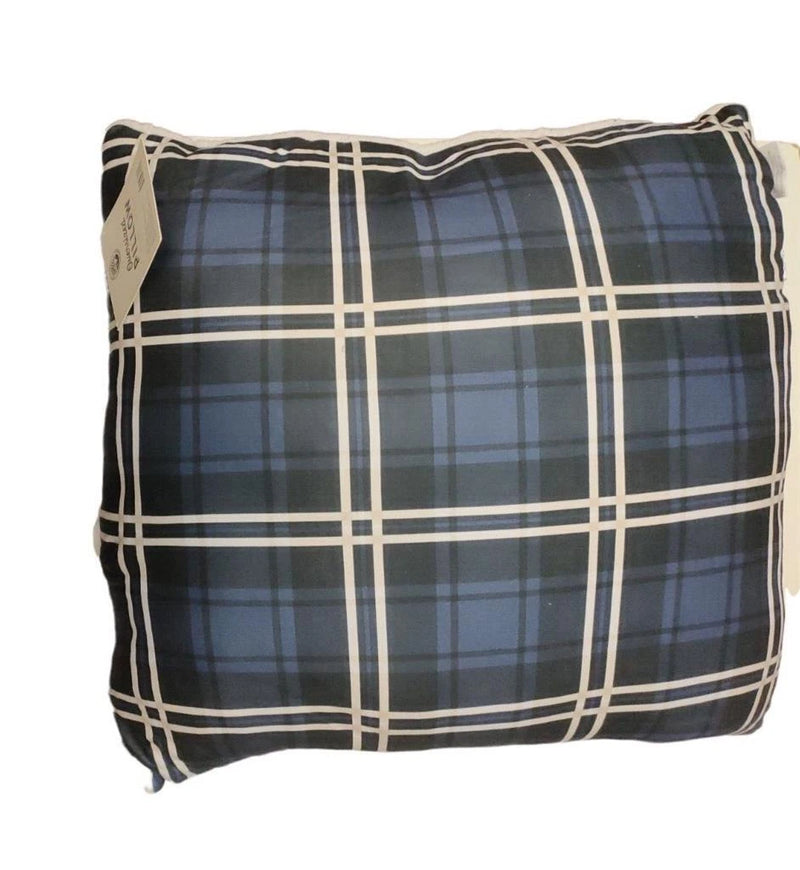 Morgan Home Oversized Reversible Decorative Pillow, Blue Plaid, 24 x 24