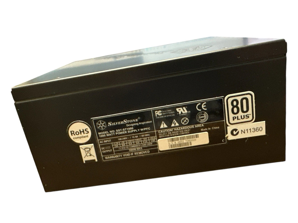 Silverstone PSU 1000W, 80 Plus, Fully Modular Power Supply SST-ST1000 (Black)