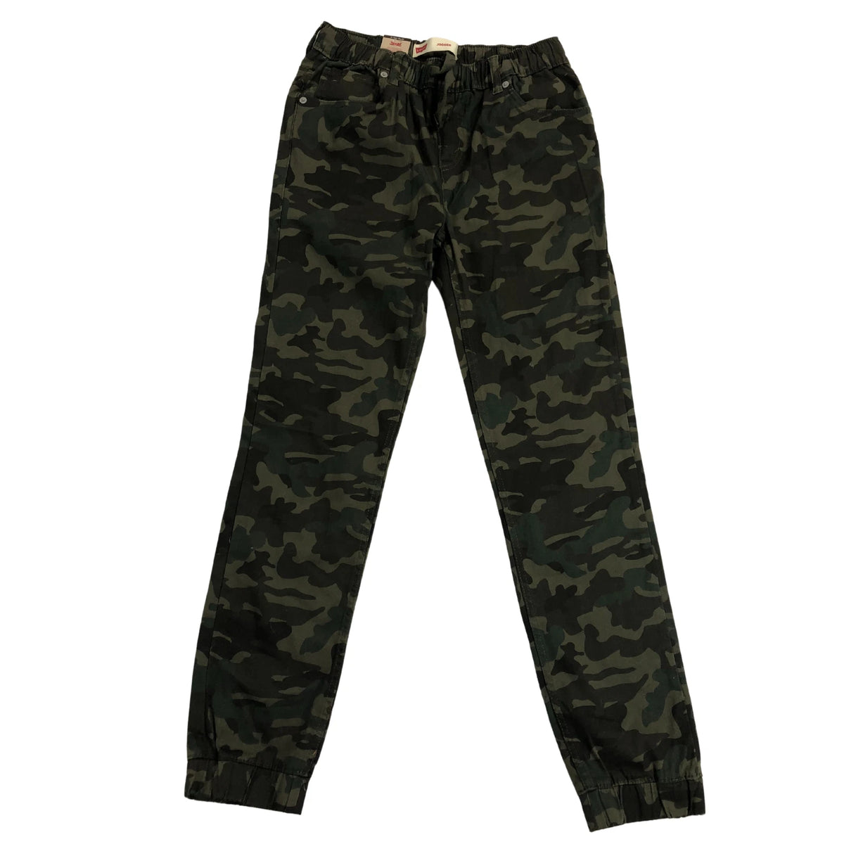 Levi's Boy's Pull-On Slim Fit Jogger, GREEN CAMO, 12
