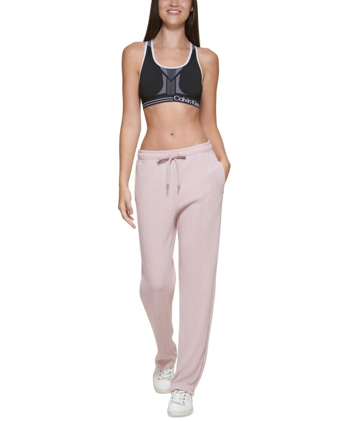 Calvin Klein Ladies Performance Ribbed Track Pants, PINK, S