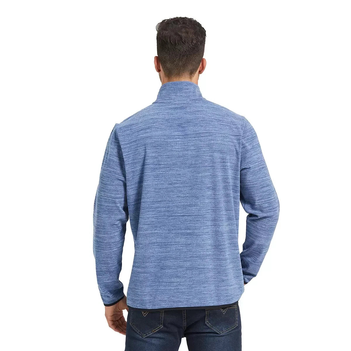 Avalanche Men's Quarter Zip Stand Up Collar Pullover, BLUE, M