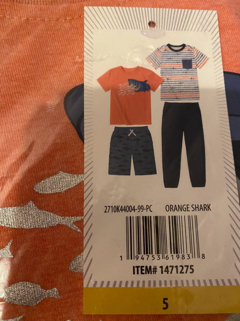 Headquarters Little Boy's 4 Piece Outfit Set, ORANGE SHARK, 5