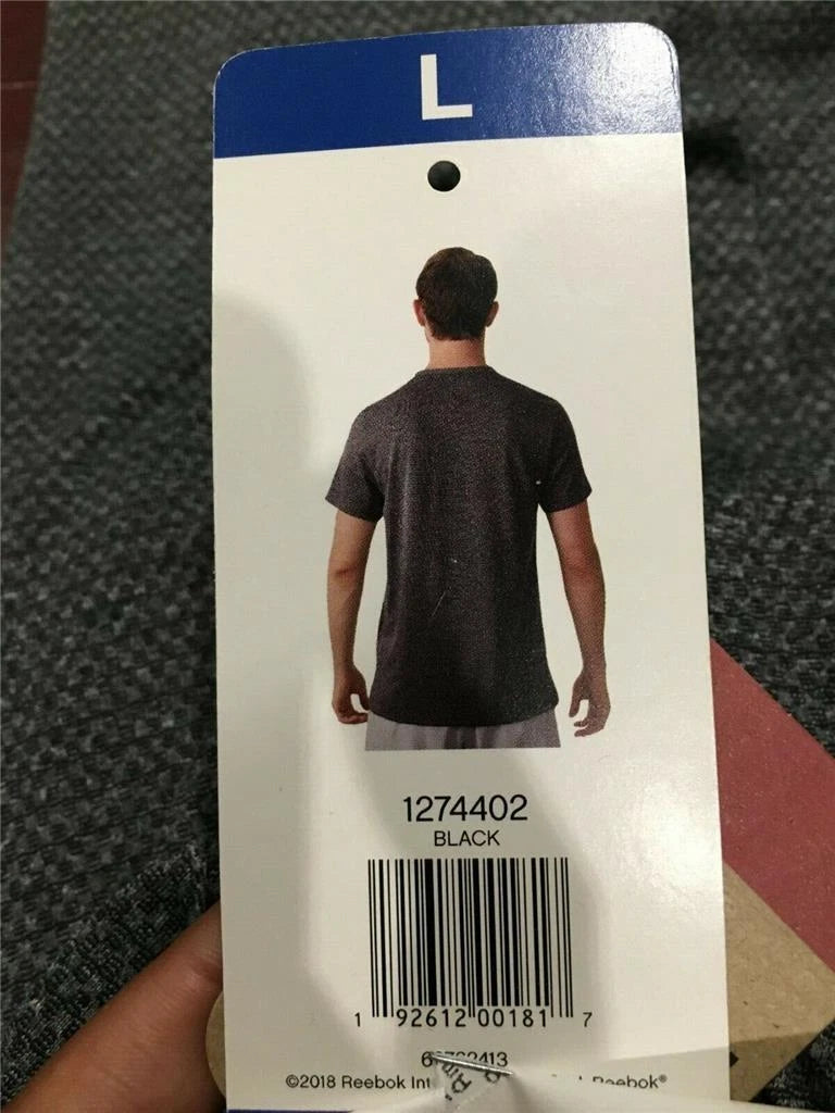Reebok Men's Workout Ready Melange Tech Tee, Black, Large