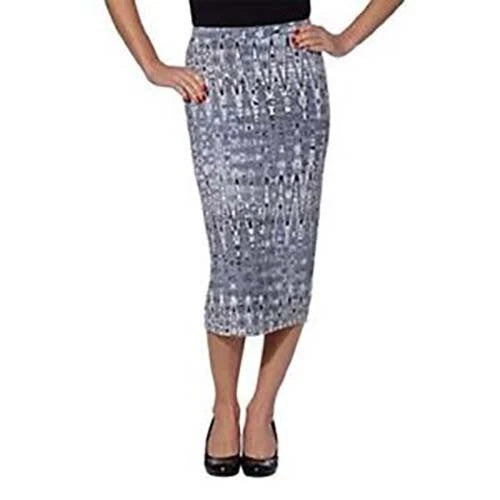 Matty M Ladies' Midi Skirt Pull-on Style, Fully Lined, Knee Length (XS, Gray)
