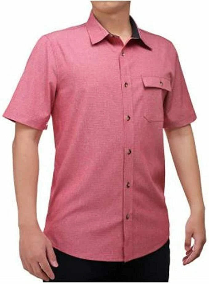 Avalanches Men's Performance Short Sleeve Woven Shirt, CAMPFIRE RED, SIZE 3XL