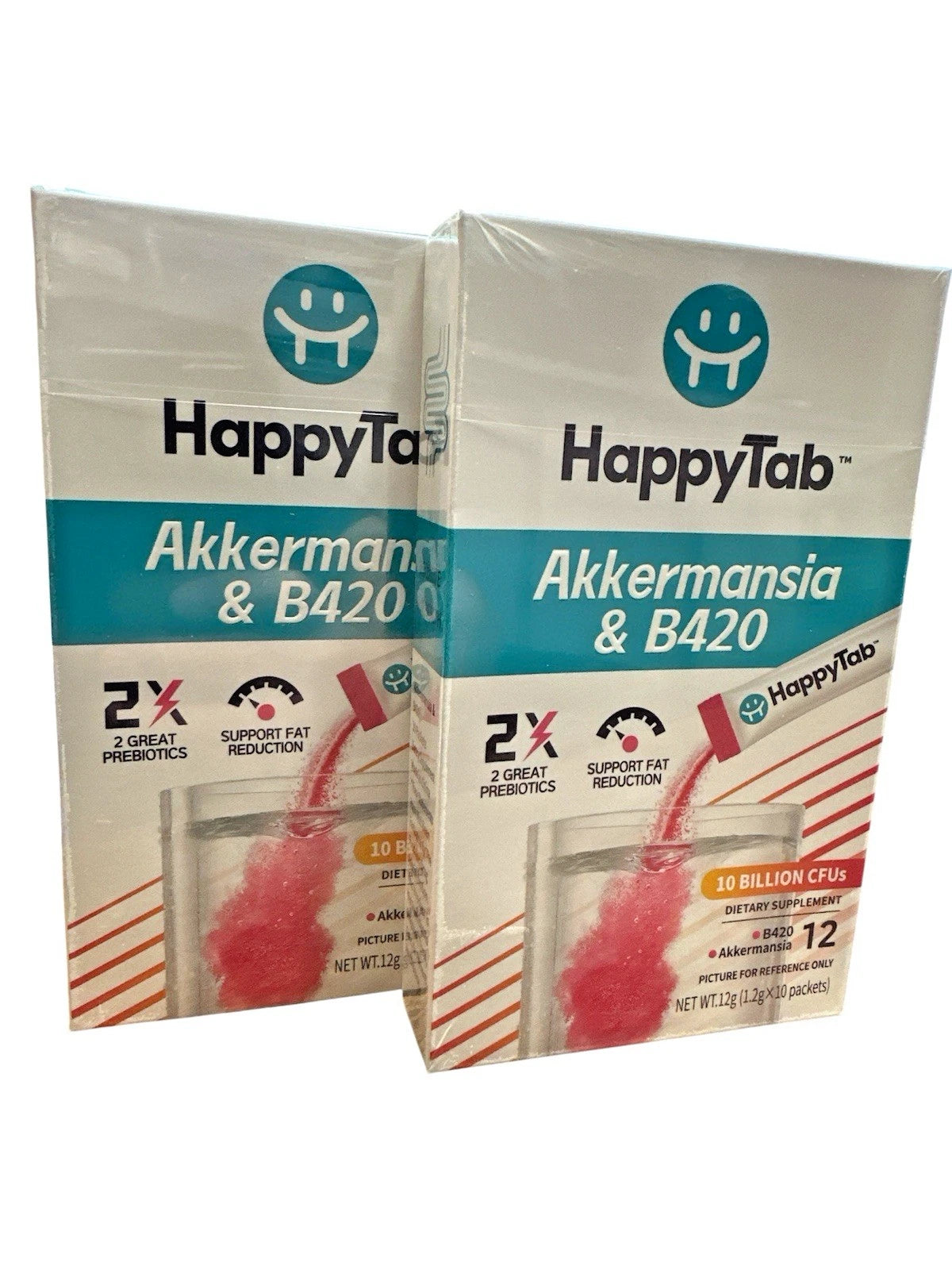 2 X HappyTab Akkermansia &amp; B420 Ready Eat Probiotic Products - 10 Billion CFUs