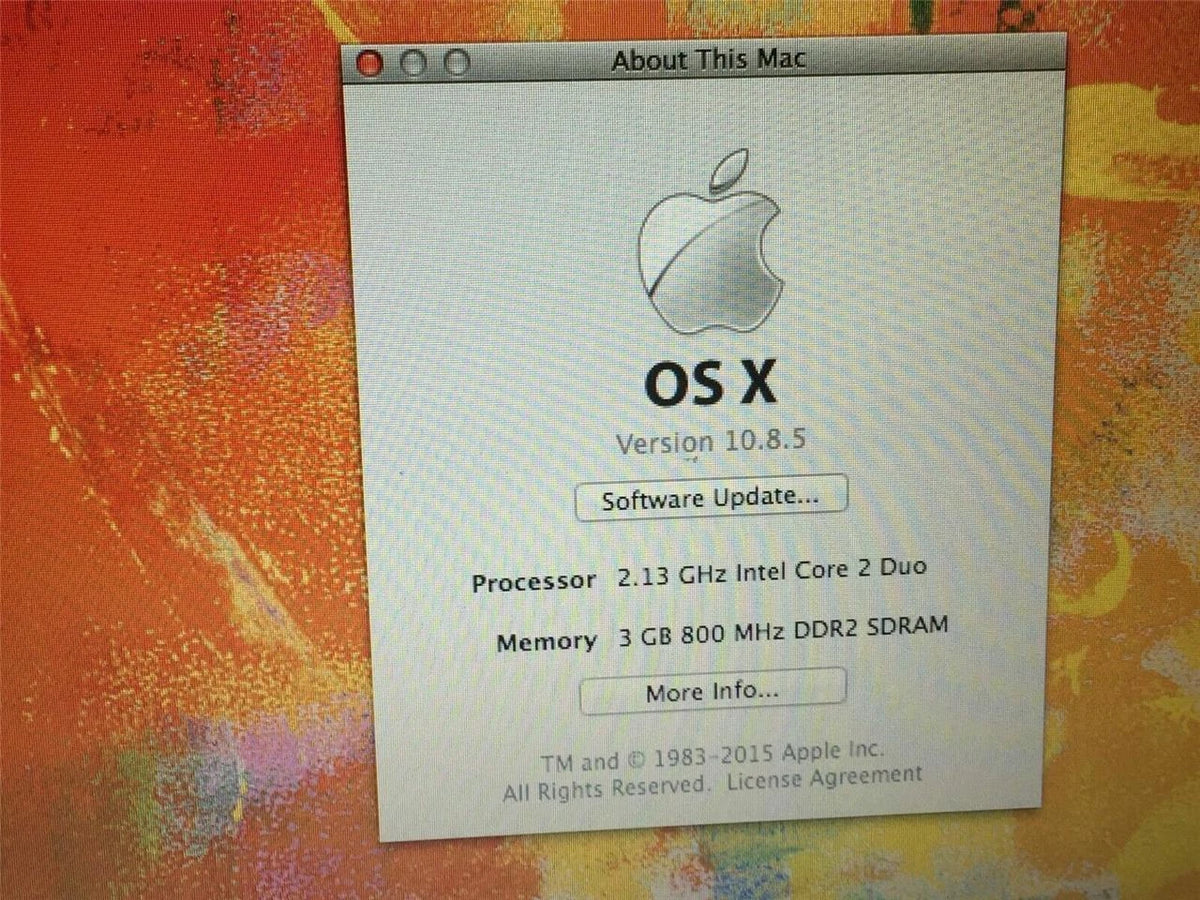Apple MacBook 2008 A1181 13.3" core 2 Duo 2.4GHz 3GB RAM 160GB HDD + Office