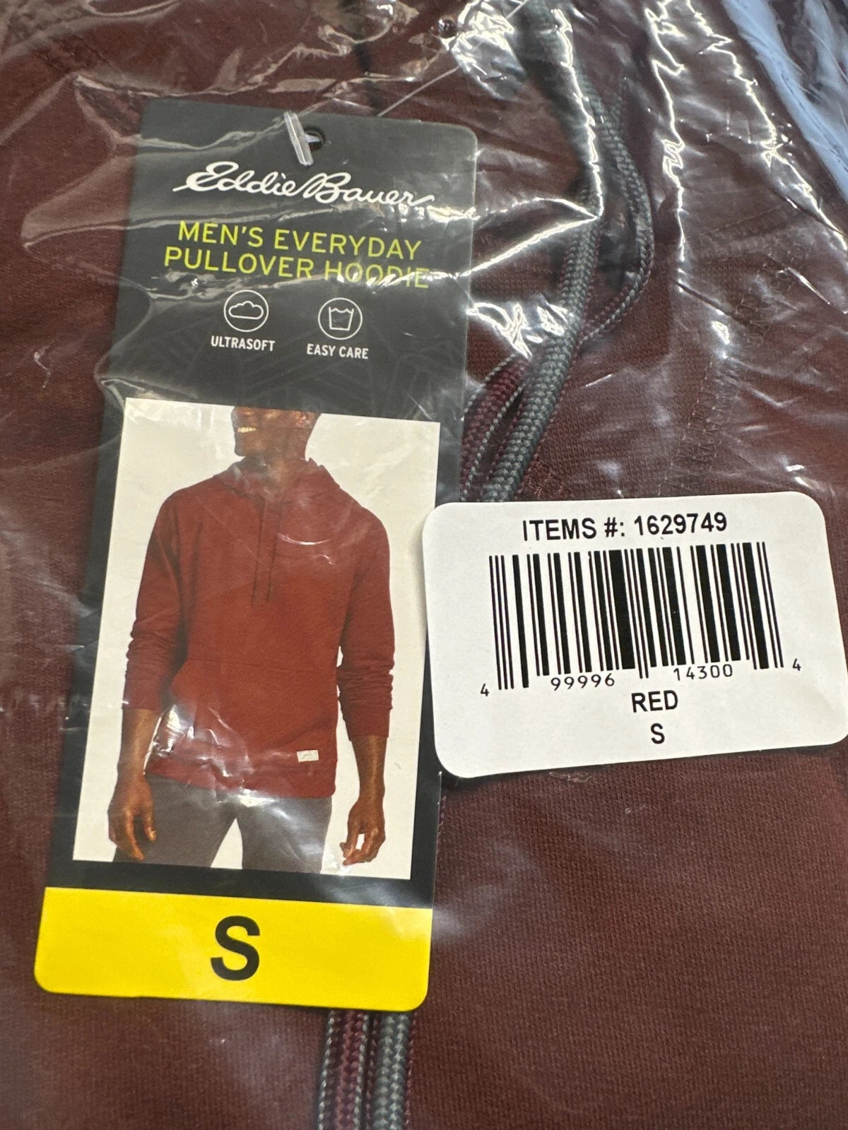 Eddie Bauer Men’s Everyday Pullover Hoodie, RED, S