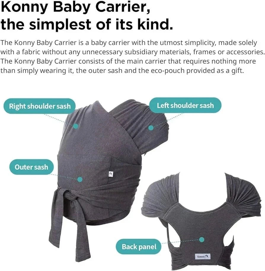 Konny Baby Carrier FLEX SoftBreez Premium Breathabl Wrap Light Pink Size M