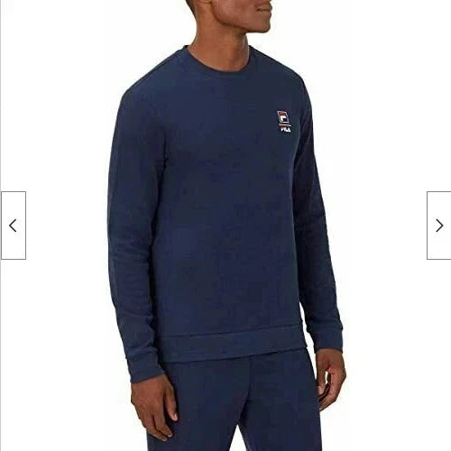 FILA Mens Long Sleeve Crew Neck Lightweight Sweatshirt, NAVY, SZ XXL