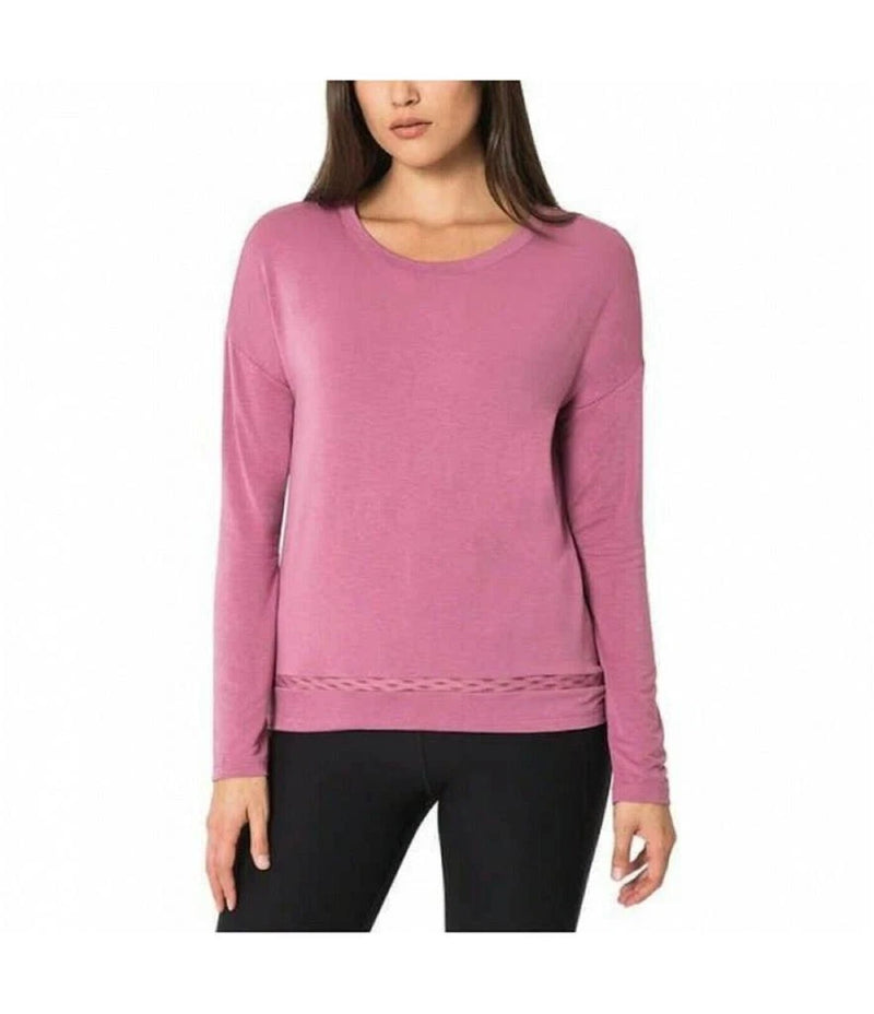 MONDETTA Womens Relaxed Knit Drape Top, MAUVE, Medium