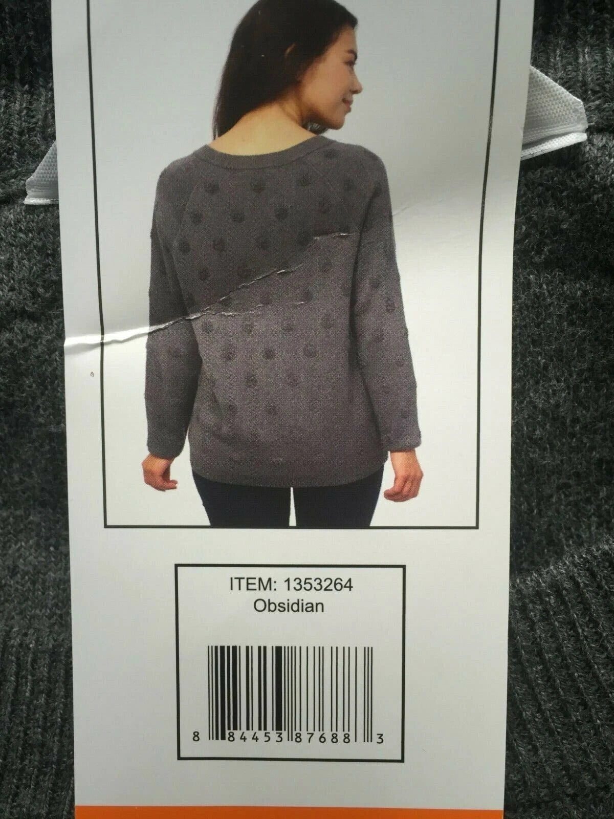 Leo &amp; Nicole Ladies' Pullover Sweater with Textured Circles, Obsidian , XXL