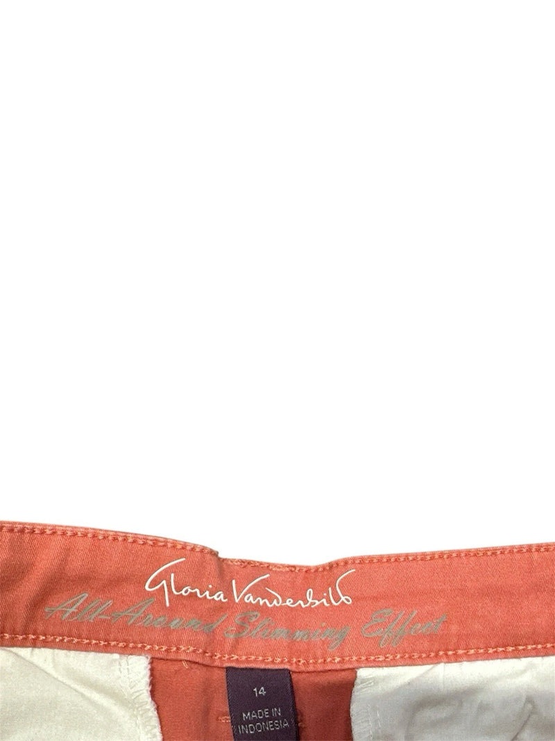 Gloria Vanderbilt all around slimming effect Salmon Pink Women's short size 14