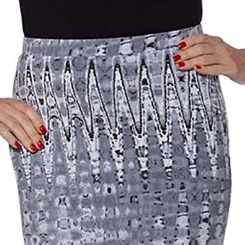 Matty M Ladies' Midi Skirt Pull-on Style, Fully Lined, Knee Length (XS, Gray)