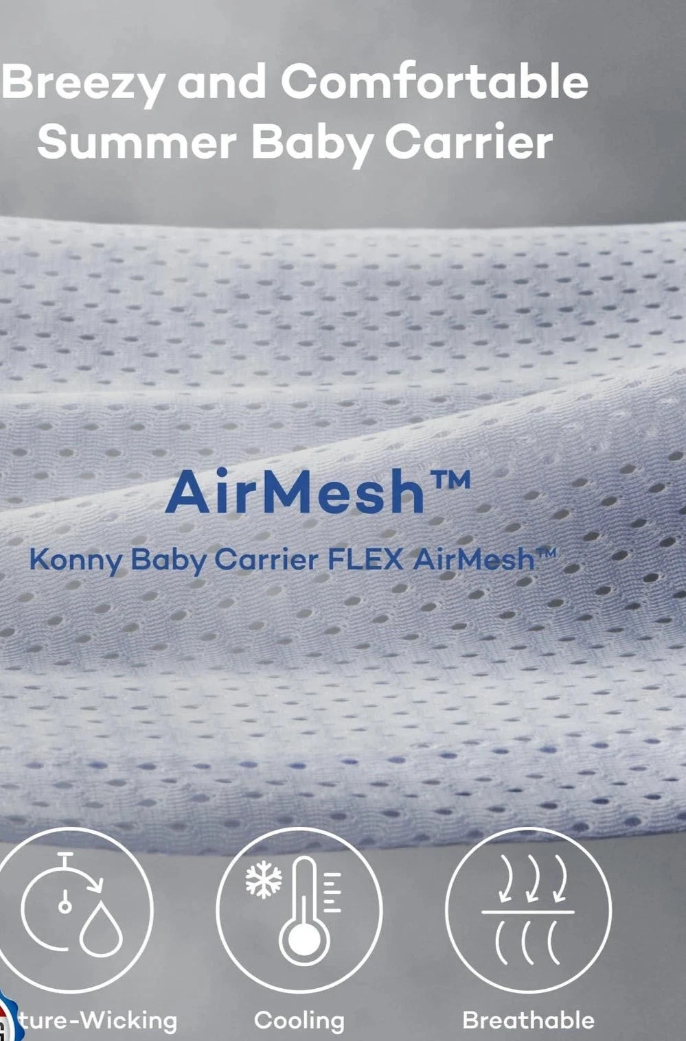 Konny Baby Carrier Flex AirMesh Premium Breathabl Material- Summer - Mint Medium