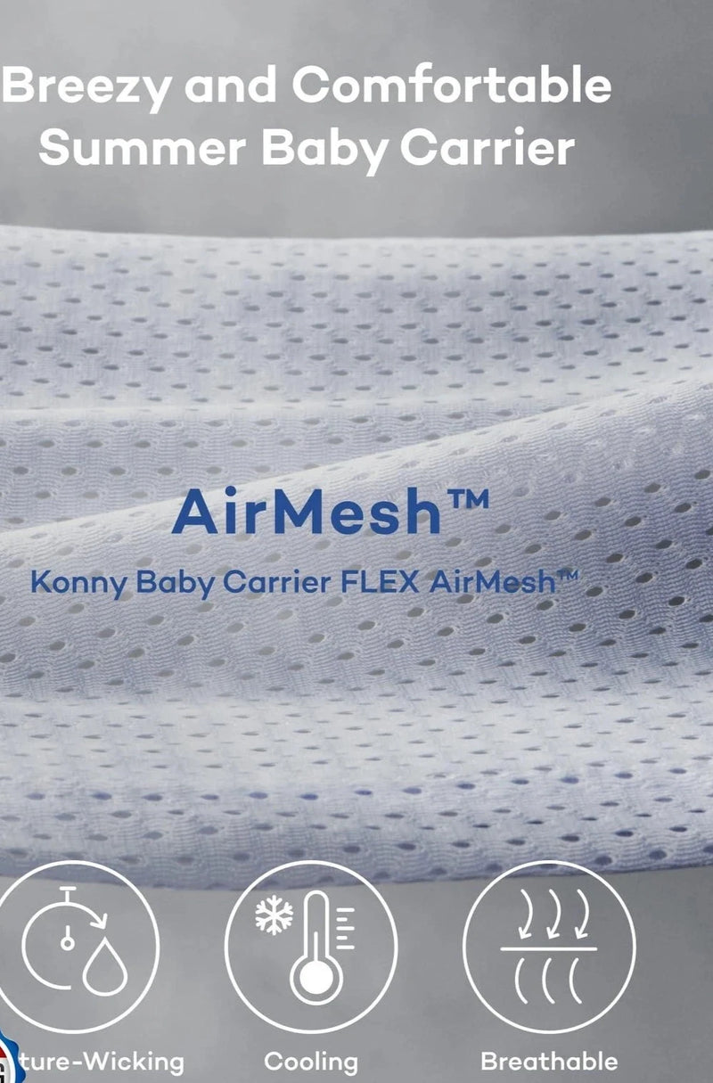 Konny Baby Carrier Flex AirMesh Premium Breathabl Material- Summer - Mint Medium