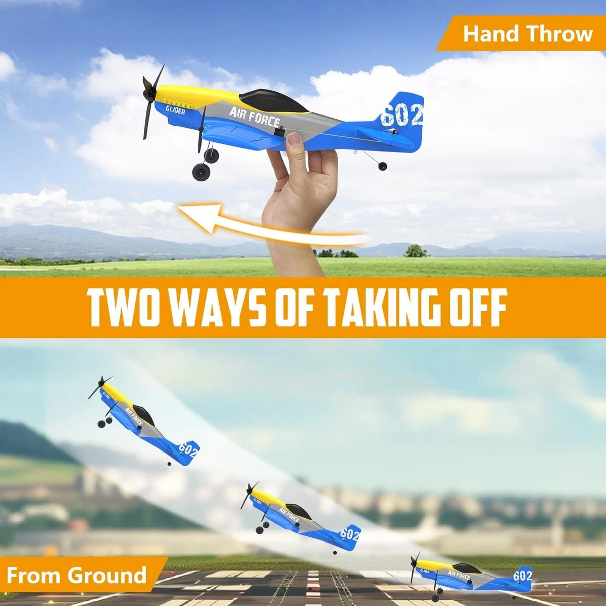 3 Channel RC Plane P-51D Mustang, Remote Control Airplane Ready to Fly, 2.4Ghz 6