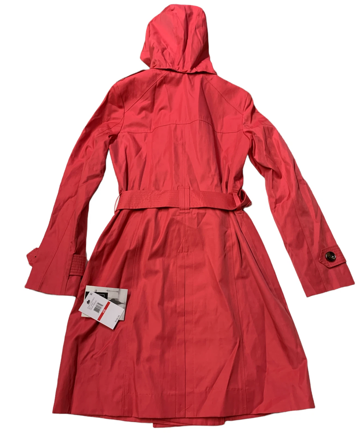 London Fog Women Double-Breast Coat  HIBISCUS RED XS MSRP $180
