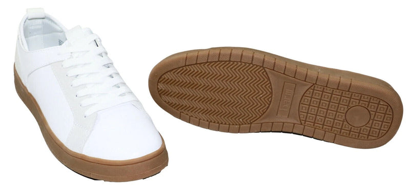 Bar III Ventura Collection Leather Lace-Up Men's Fashion Sneakers, White, SZ 13