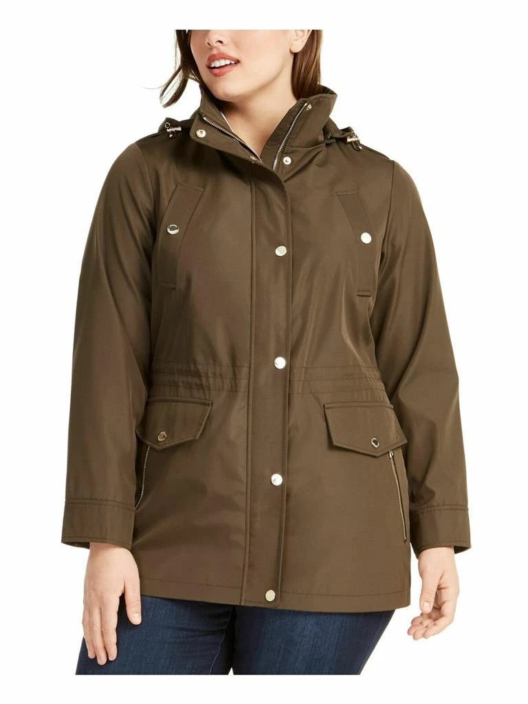 Authentic Michael Kors Women's Hooded Anorak Jacket Large, Dark Loden MSRP:$180