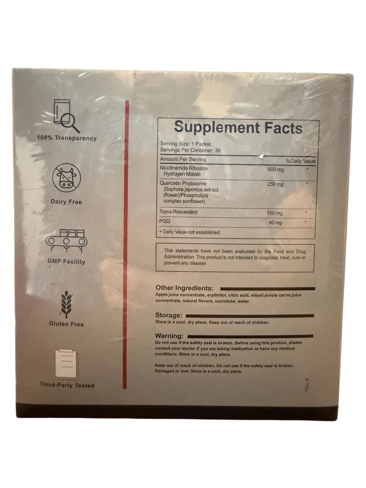 NAD+ 1000mg Liquid Supplement-Nic<wbr/>otinamide Riboside, PQQ &amp;Resveratrol-A<wbr/>nti-Aging