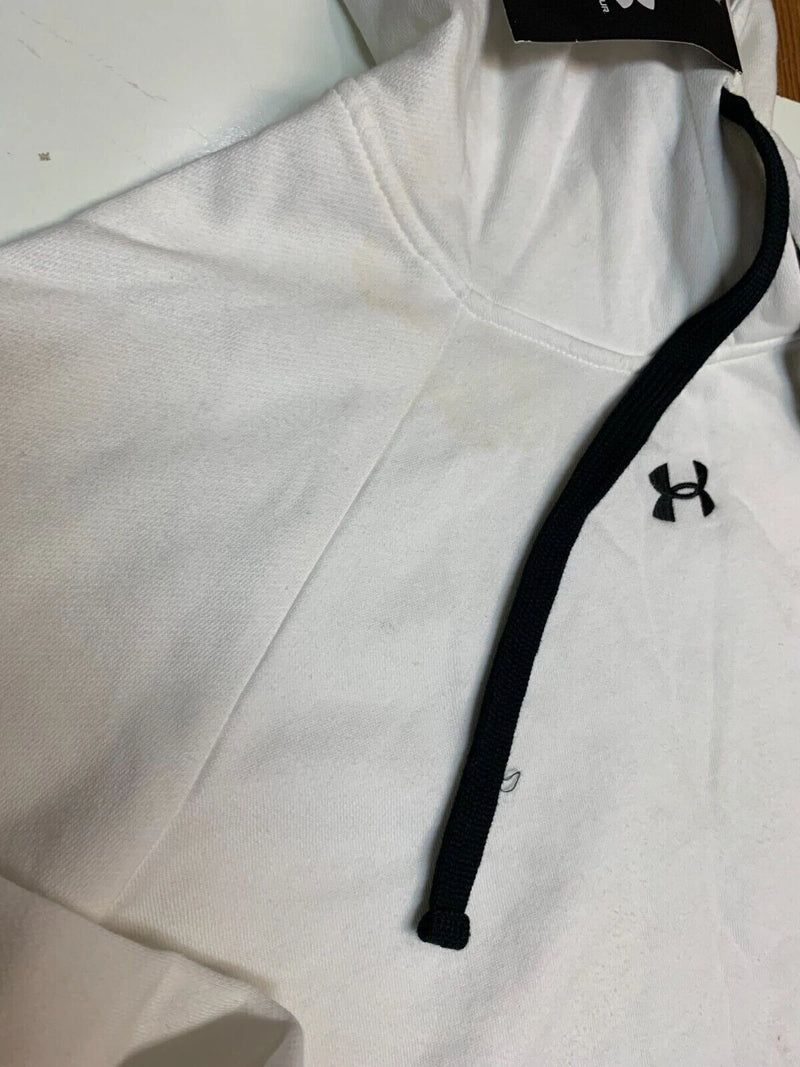 Under Armour Women's Rival Fleece Pull-Over Hoodie, White, Size SMALL
