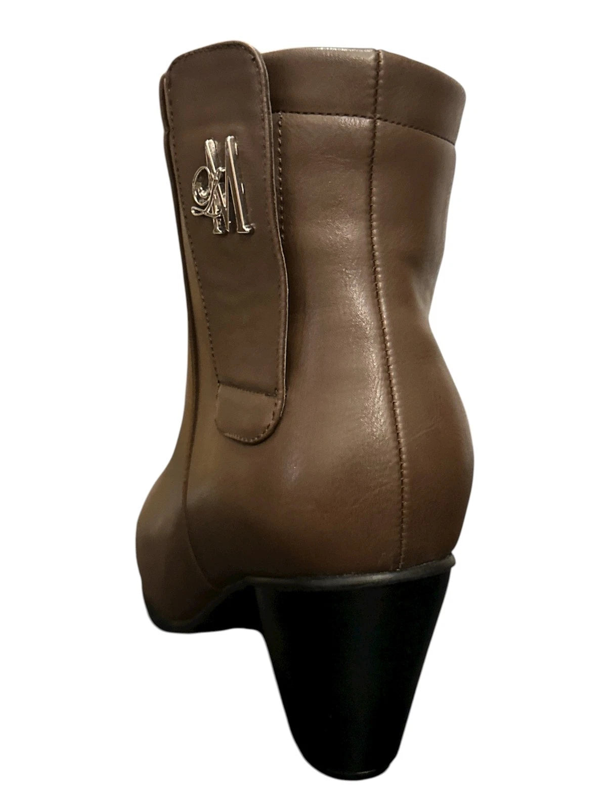Llynda More Women's Faux Leather Comfortable Mid Heel Ankle Boot ( 6, Brown )