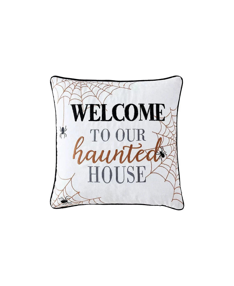 Lacourte Haunted Spiderwebs Decorative Pillow, BLACK, 20" x 20"
