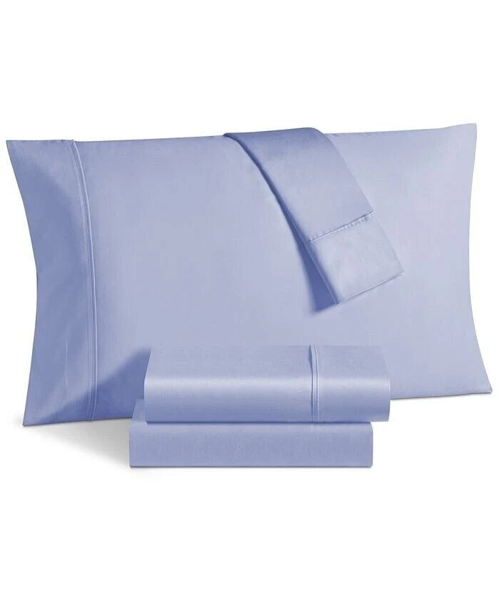 AQ Textiles Camden Sateen 1250 Thread Count 2 Standard pillowcases,21<wbr/>"x30", Blue