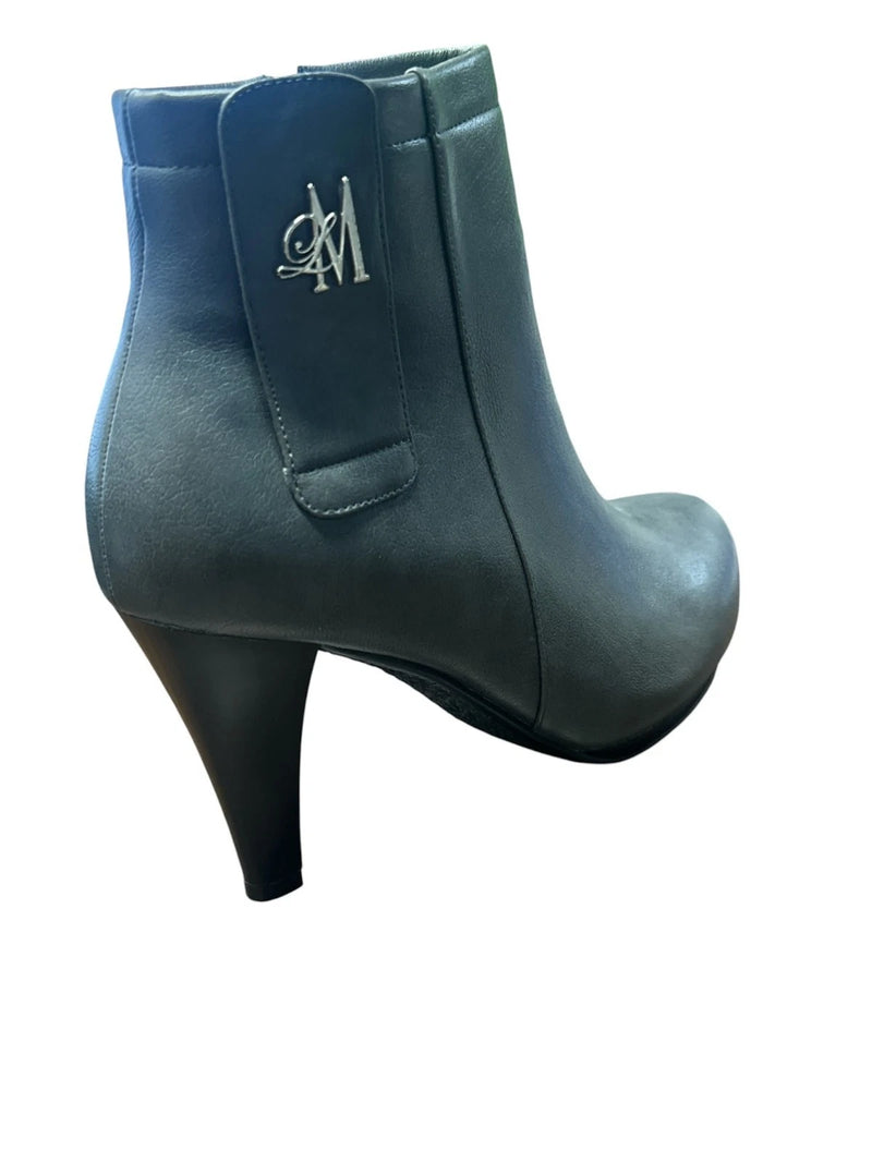 Llynda More Women More Love Faux Leather Comfortable Mid Heel Ankle Boot, 10