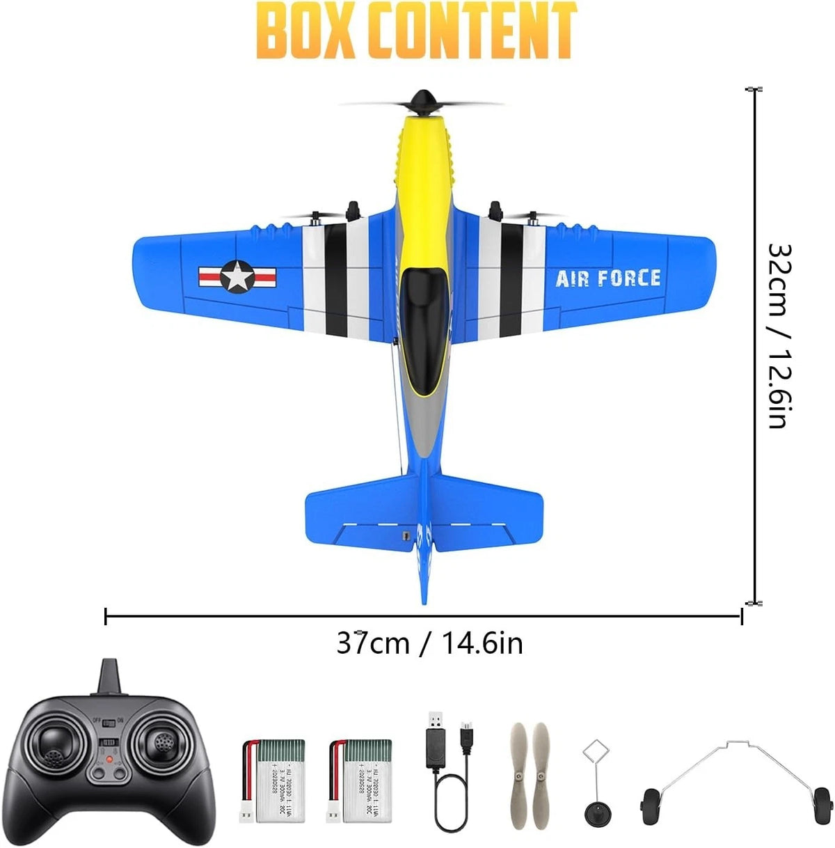 3 Channel RC Plane P-51D Mustang, Remote Control Airplane Ready to Fly, 2.4Ghz 6